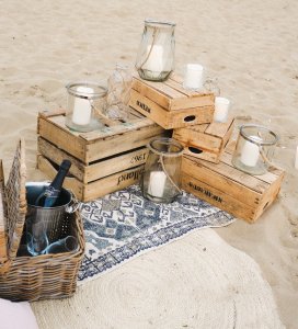 Huwelijksaanzoek op het strand